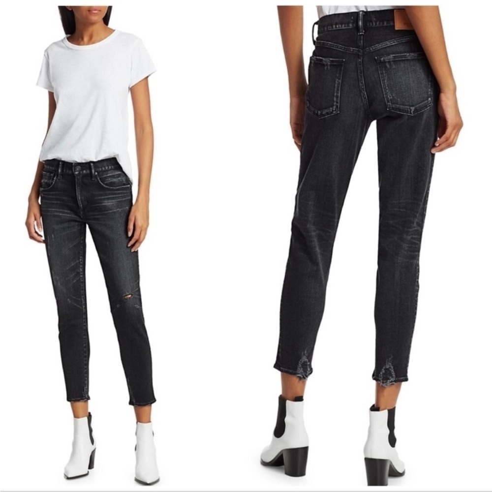 Moussy vintage SAAB black slightly intentionally distressed black denim size 27